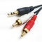 24-karatowy pozłacany 3-metrowy kabel stereo RCA 3,5 mm do 2 kabla audio RCA