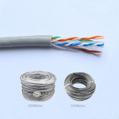 Kabel sieciowy UTP Cat6 Ethernet Lan 100 m Szary skrętka z litej miedzi